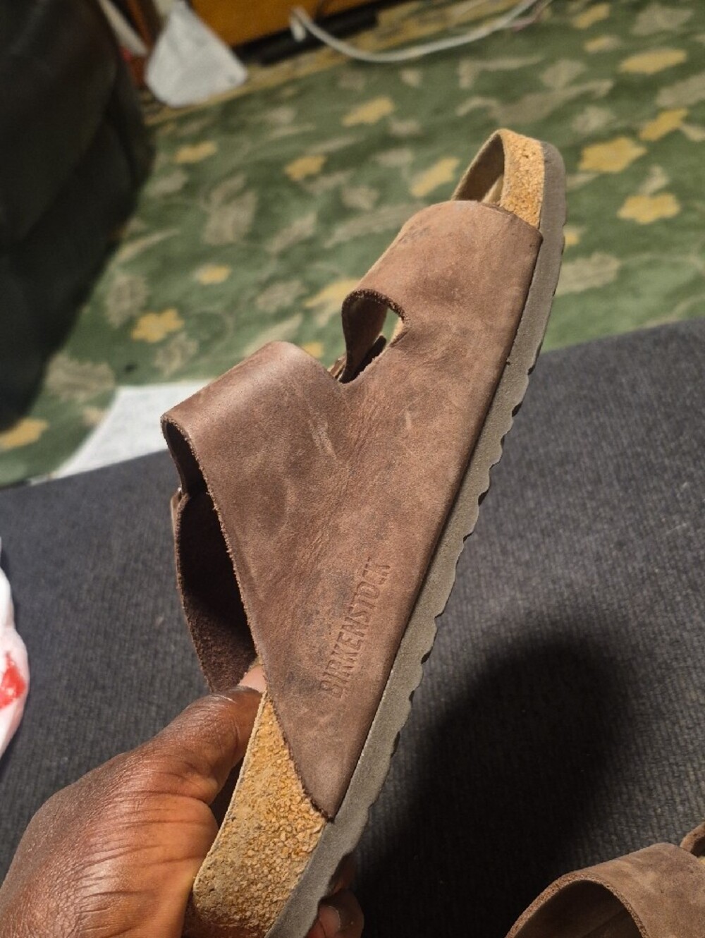 Birkenstock Brown Double Strap Leather Sandals - Picture 7 of 11